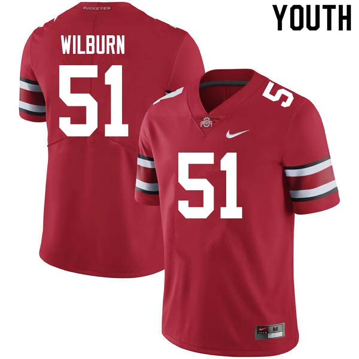 Trayvon Wilburn Ohio State Buckeyes Youth NCAA #51 Nike Scarlet College Stitched Football Jersey OLX8456ZN